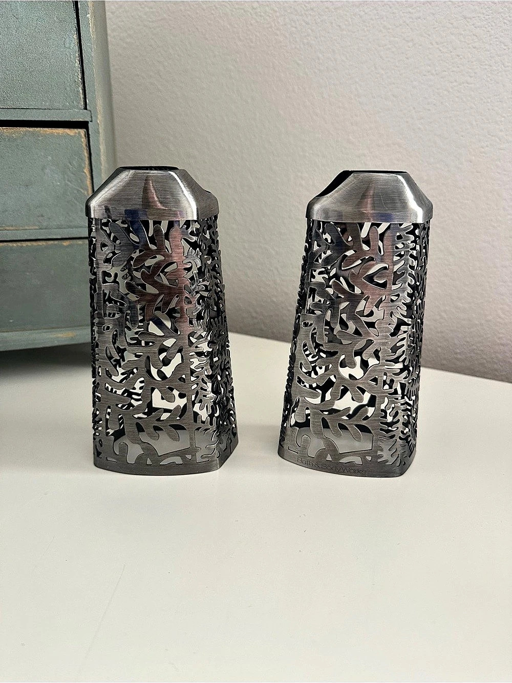 Decorative Silver Metal Soap Holders Set of 2